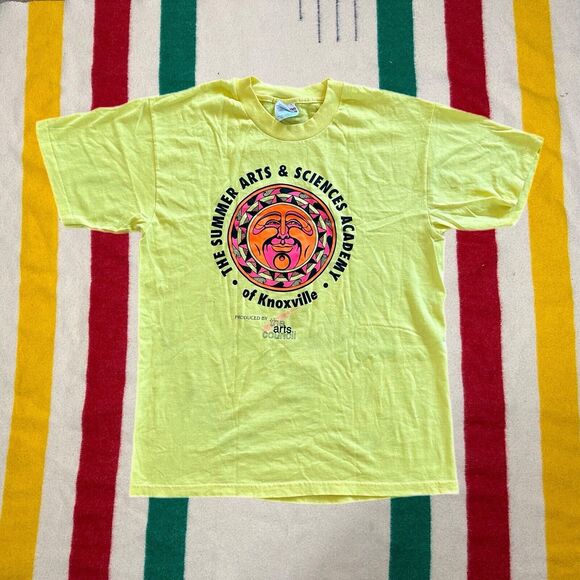Hanes Other - Vintage Art Shirt Men’s M Knoxville Tennessee Yellow Cotton Sun 90s‎